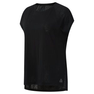 Reebok Burnout T Shirt Damen - Schwarz - DE 319-SQF